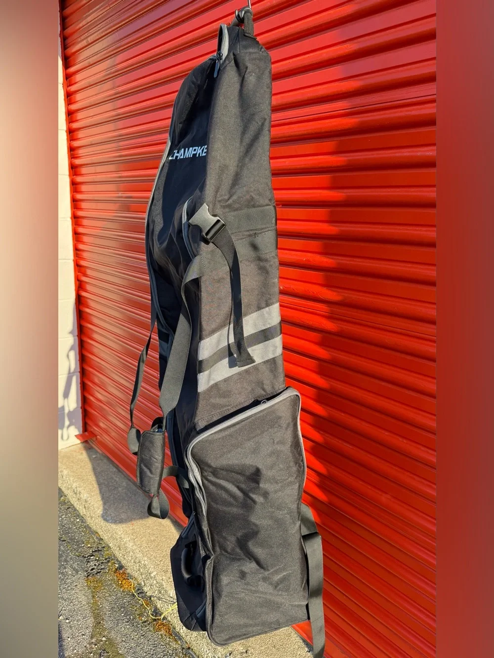 CHAMPKEY Travel Golf Bag with Wheels Black Padded Golf Club Case